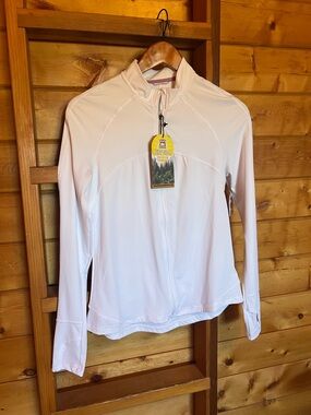Avalanche White Women's Zip-Front Performance Hoodie